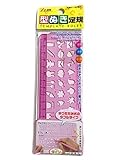 1 X DAISO Template Ruler - Clear Pink - Folding type (5.9inch) [Japan Import]