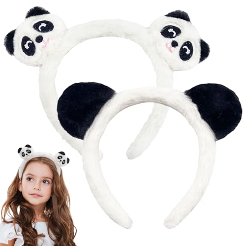 Melbelia Plush Panda Ears Costume Headband - 2 Pcs Cute Ear Hair Accessories for Themed Events and Party Decoration