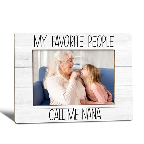 WTOGQ My Favorite People Call Me Nana Picture Frame Mothers Day Gifts for Nana Grandma Best Grandma Gifts Photo Frame 4X6 Grandmother Wooden Photo Picture Frames for Desk Tabletop Decor