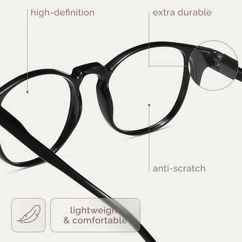 Image of IBOANN Chic & Comfy Blue Light Glasses for Women - 3-Pack Round Frames, Screen-Ready Style with UV Protection Coating