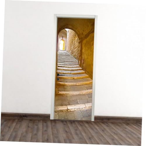 Décoration d'intérieur escalier pierre autocollants 2 pièces