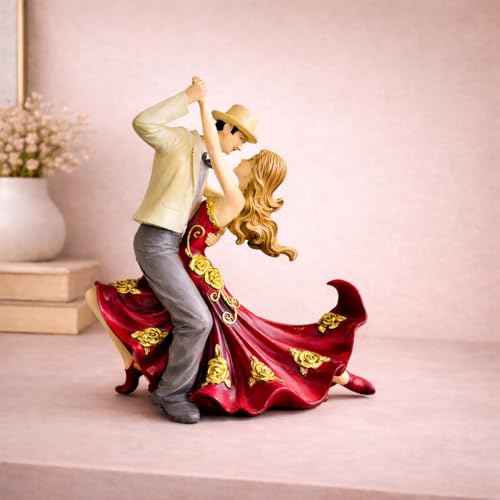 Image of ARMONIA Romantic Dancing Couple Figurine | Premium Polystone Love Sculpture for Home Decor | Valentine's Day Gift for Wife, Girlfriend, Husband | Anniversary, Wedding & Couple Showpiece