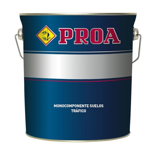 Pintura monocomponente para suelos y garajes. Gris Medio RAL 7042. 4 L. Exterior-Interior. PROA.