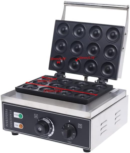 Miniatura 5 de Máquina para hacer donuts, 110V 1500W antiadherente Commerial Eléctrico Donut Baker Machine, Máquina para hacer Donuts para el hogar, Panadería,