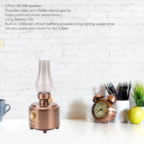 Lampe de Table Vintage Bluetooth Éclairage sans Danger sans Fumée Bronze - 4