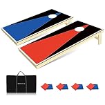 Wakefa 4×2FT Cornhole Sets, Solid Wood Cornhole Boards Set with 2 Corn Hole Toss Boards and w/ 8 Cornhole Bean Bags, Cornhole Game Set for Adult Outdoor Lawn Backyard