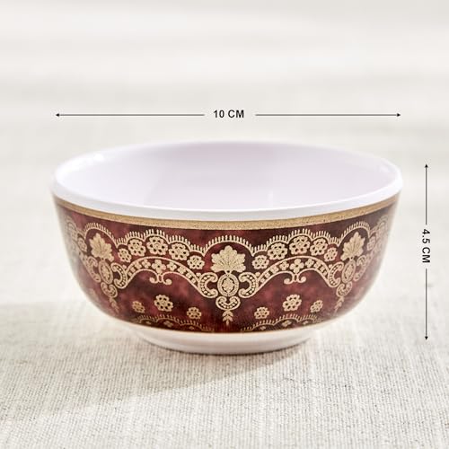 Image of Home Centre |Corsica Craft Eco Melamine Printed Veg Bowl - 220ml|Single Melamine Crockery|Crockery|Bowls|White