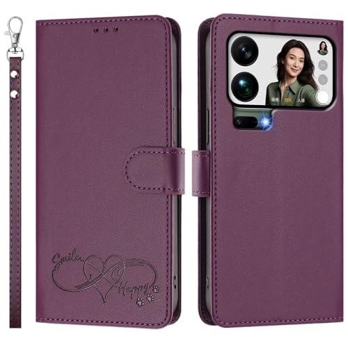 Étui Xiaomi Redmi Note 15 4G violet foncé housse cuir à rabat