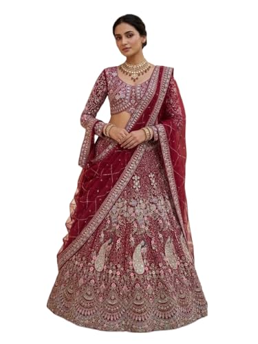 Image of Lehenga choli For Womens and Girls Soft Butterfly Net Lehenga Choli with Coding Sequins Work Dupatta | Semi Stitched Designer Ethnic Set