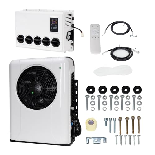 12V Truck Air Conditioner 12000 BTU 12 Volt Air Conditioner Mini Split AC Unit for Semi Truck Camper RVs Harvesters Construction Vehicles Cranes Tractors Pickups
