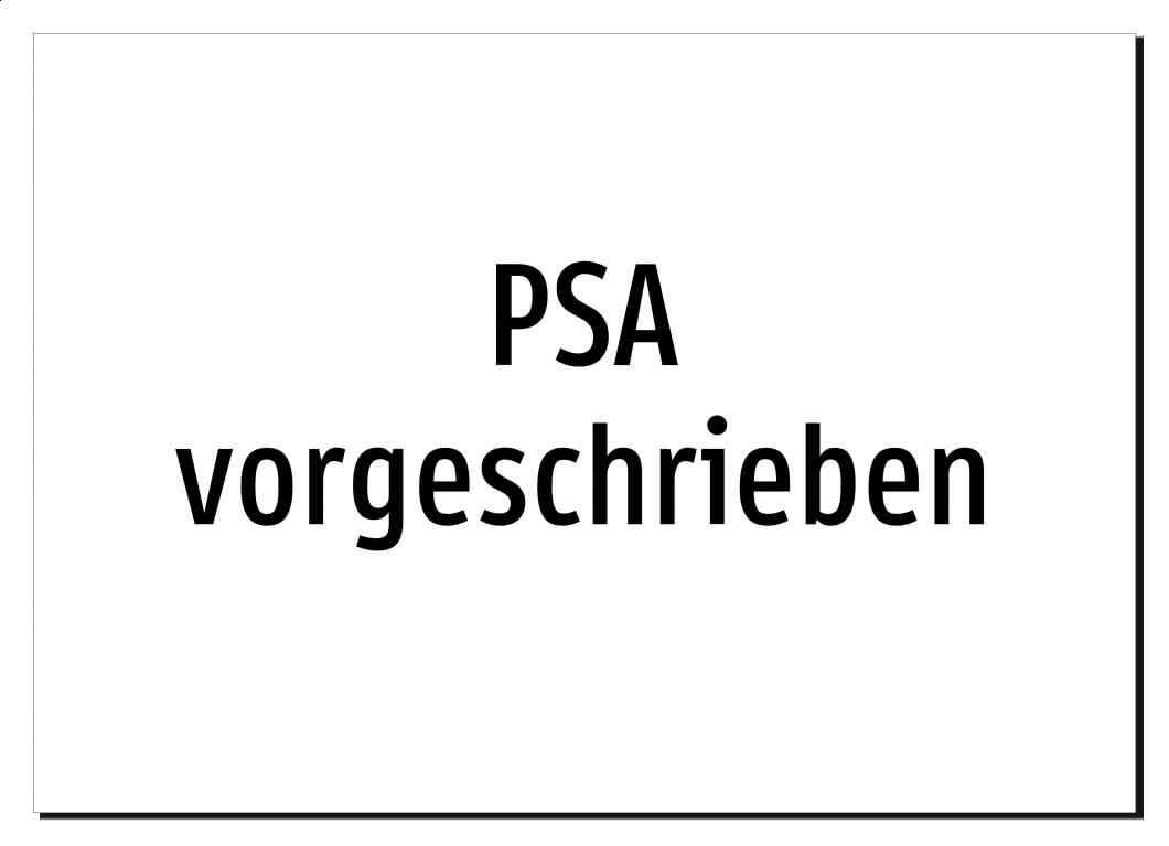 PSA vorgeschrieben – Aluminiumschild A2: 594x420mm – Ohne Grafik, nur Text