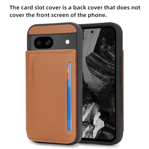 Étui portefeuille Pixel 8a marron clair en cuir synthétique robuste - 3