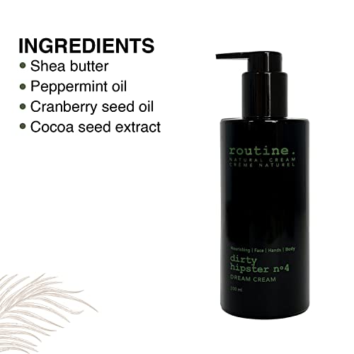 Routine Body Lotion For Women & Men 200 Ml | Hand Cream For Dry Skin | Patchouli And Mint Scented Smoothing Body Moisturizer | Travel Size Lotion With Pump - Dirty Hipster Dream Cream #TOP2