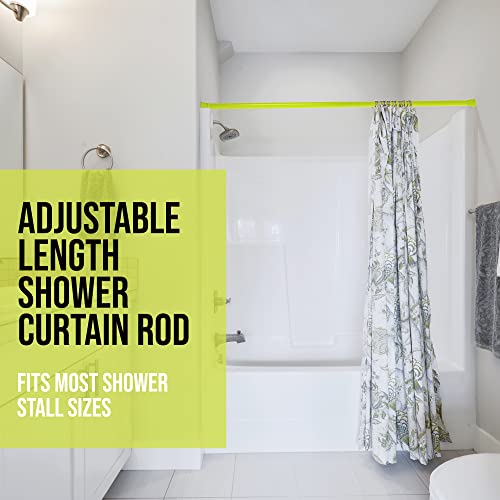 Image of Story@Home Curtain Rod 104-170 CM | Adjustable Rod Without Drilling | Extendable Shower Curtain Tension Rod | Rustproof Metal Curtain Rod Pipe | Stable Spring Installation | Neon Green