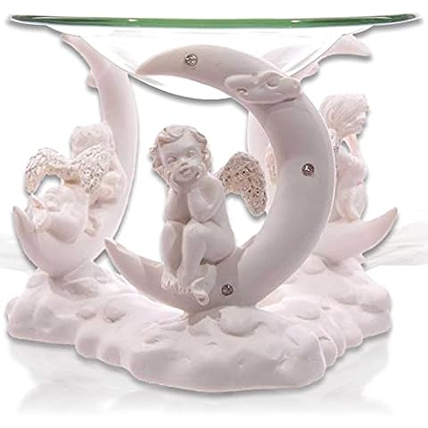 mtb more energy Lámpara aromática "Moon Angels" – Ángel de la guarda y luna, vela aromática, portavelas de té Cover