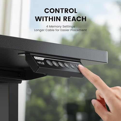 Image of ErGear Dual Motor Standing Desk Frame, Electric Adjustable Legs Compatible Desktop Size 44″-90″, 264 lbs Weight Capacity, 4 Memory Height Settings Stand up Desks Base, Black Frame Only
