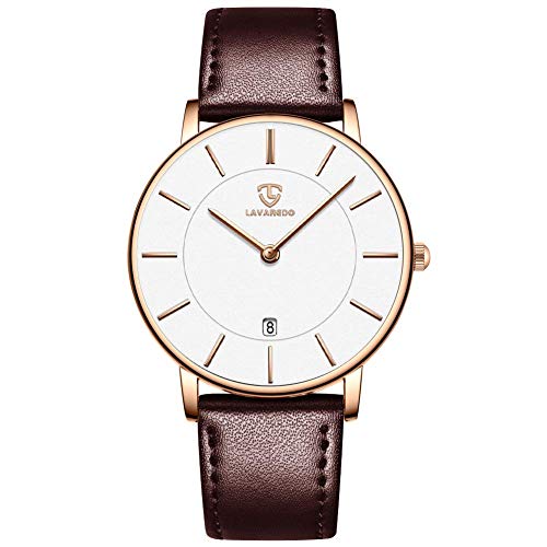 Watches, Mens Watches, Watches for Men Montre Homme Classic Wrist Watch Minimalist Fashion Analog Quartz Watch Leather Band with Date