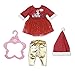 Zapf Creation 830284 BABY born Weihnachtskleid 43 cm - rotes Puppenkleid mit Weihnachtsmann-Mütze und Tüllrock