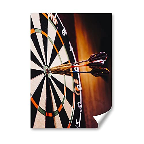 DV DESIGN 1 x A4 Poster Art Print - Dart Board Darts Bullseye Wall Art Paper Posters Large Picture Graphic Photo #2415