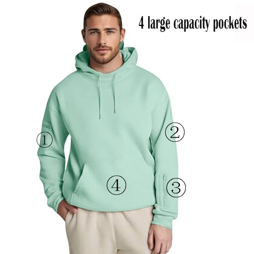 Men's Hoodie with Eye Mask Hooded Sweatshirt Casual Pullover Hoodie Moisture Wicking Travel Outwear Outfits4