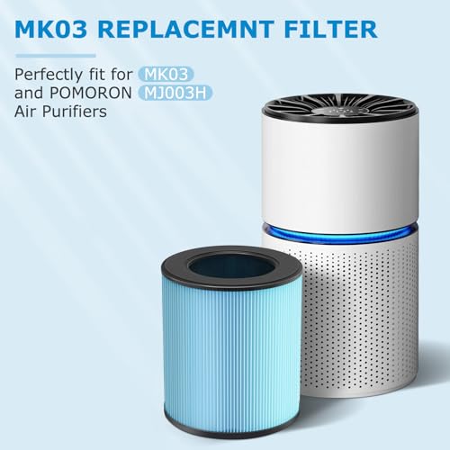 Image of 2 Pack MK03 Air Filter Replacement for MK03 Air Purifier, 4-in-1 HEPA Filter for POMORON MJ003H Air Cleaner, Replace Part MG03JHLX /DH-JH03 /MJ003H-RF