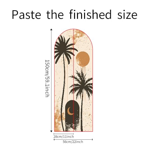 Vinilo decorativo grande arco boho palmera para pared miniatura 4