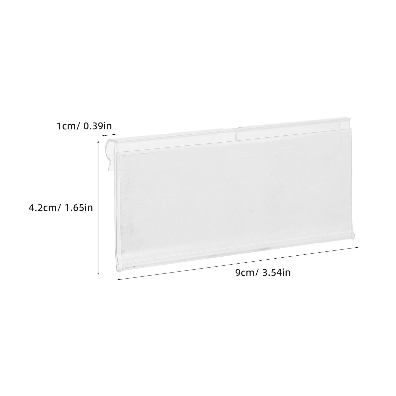 Hemobllo Lot de 100 sets de Porte-Étiquettes Transparents en Plastique 90X42 MM pour Rayonnages Métalliques avec 100 Inserts Papier pour Affichage Prix Supermarché et Organisation