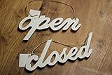 deetjen & meyer gmbh Avec ficelle de suspension deetjen & meyer Inscription Open & Closed à suspendre - Laqué en blanc - En bois MDF.
