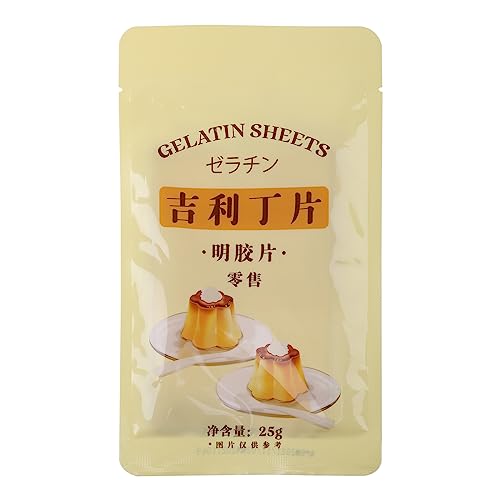 TIANQUXNGI 25g 10 Sheets Gelatin Fish Leaves Silver Leaf Sheet Un...