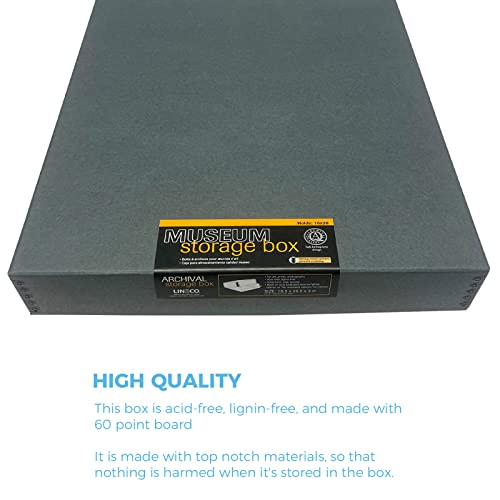Lineco Acid Free Archival 16" X 20" Print Photo Storage Box With Metal Edge, Drop Front Design. Protect Store Photos, Documents, Crafts, Cards, Prints, Diy. Gray #TOP2