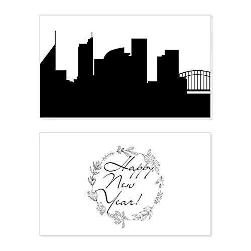 Tarjeta conmemorativa de Año Nuevo con diseño del puente de Sídney