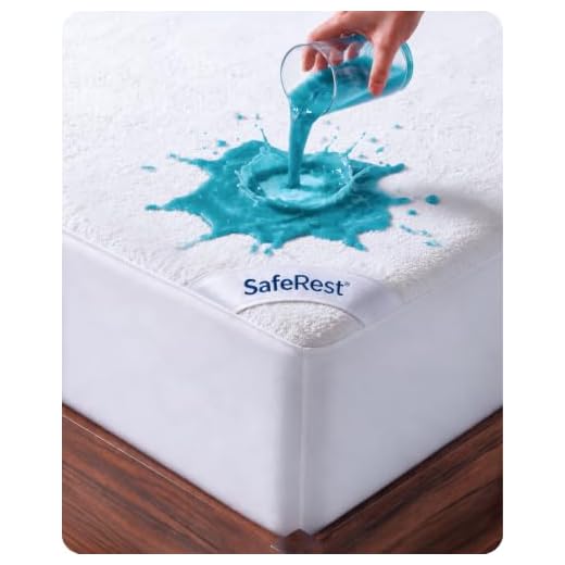 SafeRest TwinXL Mattress Protector - Fitted Mattress Pad Cover - Bedding Essentials for College Dorm Room, New Home, First Apartment - Cotton Terry, Waterproof Mattress Cover Protector