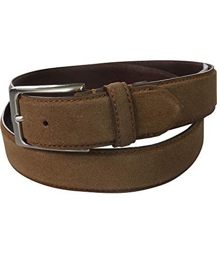 Tasso Elba Mens Faux Suede Belt, Brown, Large