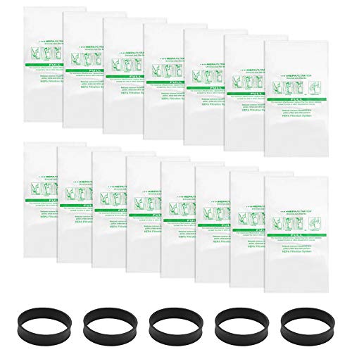 Image of 15 + 5 Pack 204814 Vacuum Bags & Belts 301291, Compatible with Kirby Vacuum 204811 204808 205811, Universal Cloth Bags Fit for Sentria, All Generation F-Style & Twist-Style