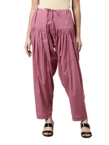 Image of GO COLORS Soft Cotton Salwar for Women | Relaxed Fit, Mid Rise, Ankle Length, Drawstrings