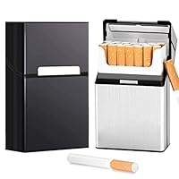 LiRiQi Zigarettenetui, 2 Stück Zigarettenbox Metall mit Magnetverschluss, Aluminium Zigarettenetui Zigarettenbox für 20 Zigaretten Zigarettenschachtel, Elegante Zigaretten Kasten