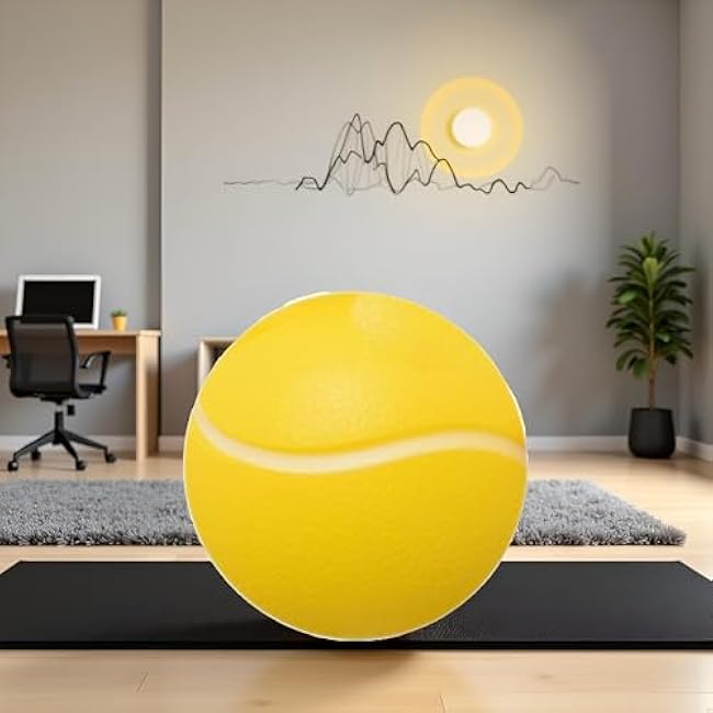 Yellow Hand Exercise Stress Relief Ball, Tennis Ball, Soft Squeeze Ball for Resistance Training, Anxiety Relief for Teens and Adults, Grip Strengtheners