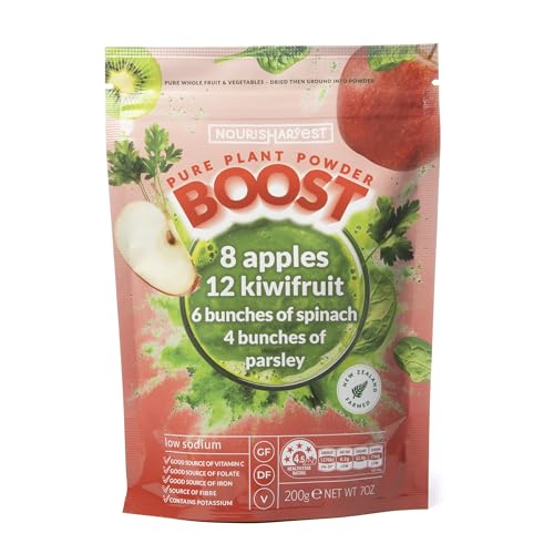 Nourisharvest Green Smoothie Powder – 100% Natural Wholefood Blend with Apples, Kiwifruit, Spinach & Parsley – Nutrient-Dense Superfood Mix – Vegan, Gluten-Free, Energy & Immune Boost – 200 grams Nourisharvest Green Smoothie Powder – 100% Natural Wholefood Blend with Apples, Kiwifruit, Spinach & Parsley – Nutrient-Dense Superfood Mix – Vegan, Gluten-Free, Energy & Immune Boost – 200 grams