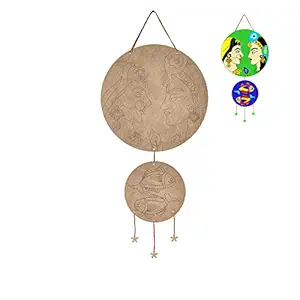 Vibhansh Creations Premarked MDF Round Shape Wall hanging MDF wall decoration MDF Wall Plaque/Wall Sign for Home Decoration Ready to Hang Wall Decor(Thikness3.2mm, Plaque sizes 8x8 and 5x5 inches)