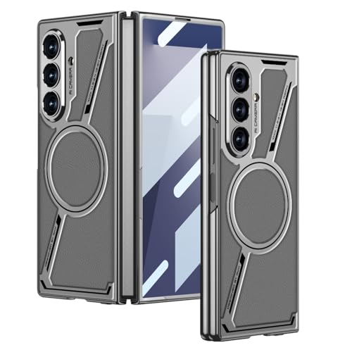 Coque Samsung Z Fold 7 en métal gris protection intégrale luxe