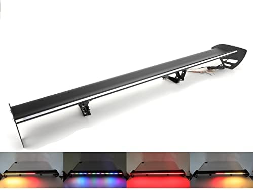 Areyourshop Universal 43Inch Hatch Adjustable Aluminum Rear Trunk Wing Racing Spoiler With LED