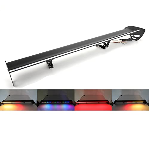 Universal 43 Inch Adjustable GT Wing Spoiler with LED Brake/Turn Lights – No Drilling, Aluminum Racing Rear Trunk Spoiler for Sedan/Hatchback/SUV, for Honda Civic Accord for KIA Forte Optima GR86