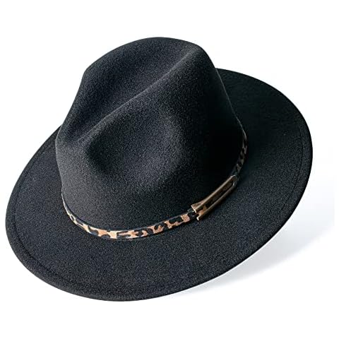 besbomig Sombrero de Jazz Fedora Trilby Cap de Fieltro Mujer Hombre Moda Sombrero de Vestir Cover