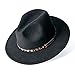 Produktbild besbomig Fedora Hut Damen Breite Krempe Filzhut Herren Jazz Cap mit Lederband Unisex Trilby Outdoor Leoparden Korndruck Cap,Schwarz