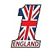 Chiffre 1 un - autocollant sticker england drapeau royaume-uni voiture moto - Taille : 8 cm
