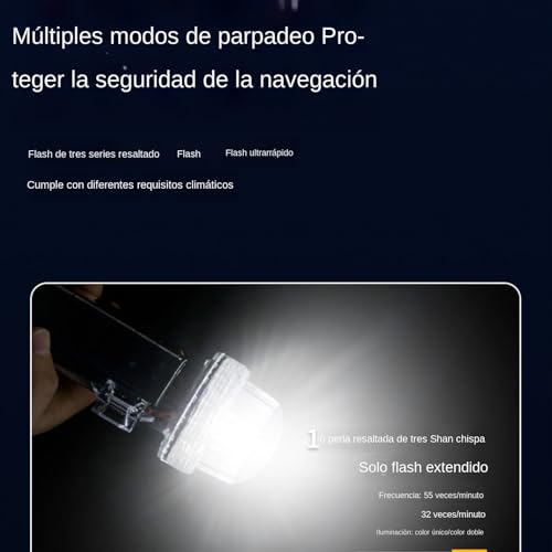 Luz de navegación marina LED solar e impermeable para barcos y yates 6