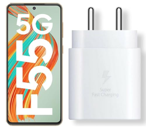 Image of 25W C-Type Super Fast Adapter Compatible with Samsung Galaxy F55 5g Super Fast Charger Adapter for S24 /S23 /S23 fe /S22 /S21 /21 fe /S20 /M14 /M33 /M13 /M35 /M05 /A14, A15 /S24 fe /A16 5g, White