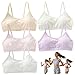 Xoeryoy 5Pcs Girls Sports Bra, Colorful Cotton Teen Bras Wire-Free Comfortable and Breathable for Everyday Layering, School Wear, Dance Classes