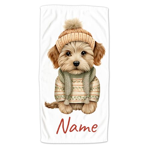 GRAZDesign Handtuch Mit Hundefoto - Personalisiertes Badetuch 140x70cm, Maschinenwaschbar