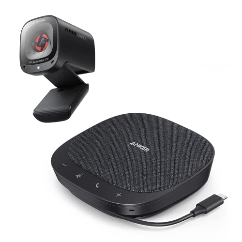 Anker PowerConf C200 2K Mac Webcam & PowerConf S330 USB Speakerphone, Computer Cam for Laptop with...